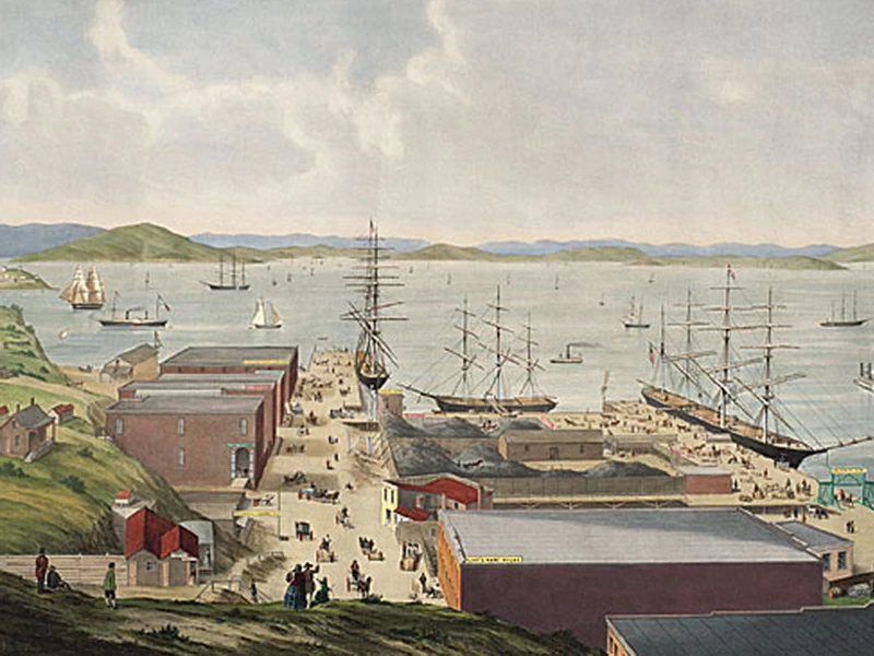 1833-Hugo Wilhelm Arthur Nahl - Moli di Lombard, North Point e Greenwich, Baia di San Francisco